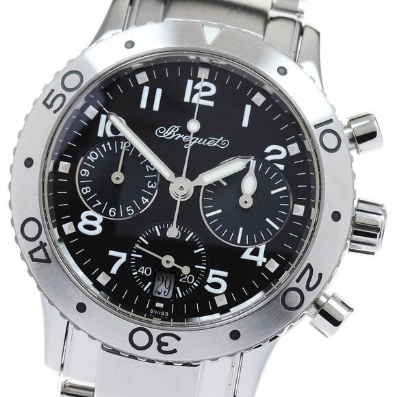 Breguet Transatlantic 4820 Chronograph black Dial Automatic Ladies Watch_866395